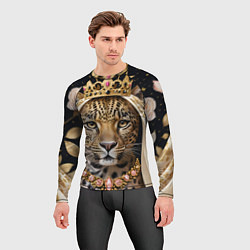 Рашгард мужской Леопард с короной, цвет: 3D-принт — фото 2