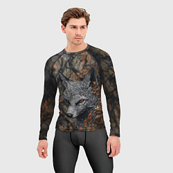 Рашгард мужской Хищный серый лис, цвет: 3D-принт — фото 2