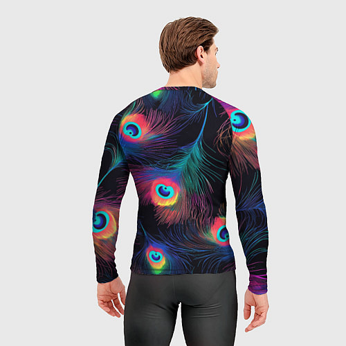 Мужской рашгард Павлиньи перья - разные оттенки / 3D-принт – фото 4
