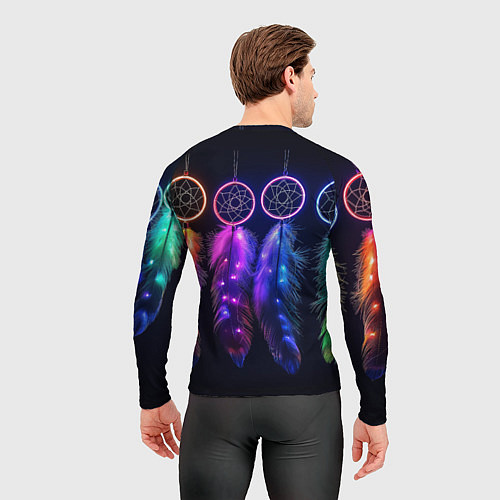 Мужской рашгард Ловцы снов - свечение перьев / 3D-принт – фото 4