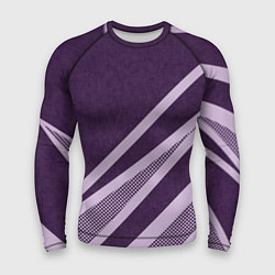 Рашгард мужской Фиолетовый абстрактный с полосой, цвет: 3D-принт