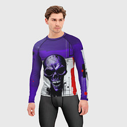 Рашгард мужской Пурпурный зловещий череп, цвет: 3D-принт — фото 2