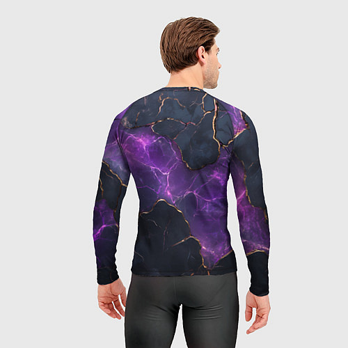 Мужской рашгард Фиолетовый разлом с молниями / 3D-принт – фото 4