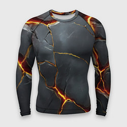 Мужской рашгард Серая текстура с золотым изломом