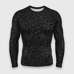 Мужской рашгард Чёрный текстурный с узором