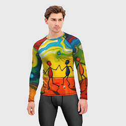 Рашгард мужской Дружба человечков, цвет: 3D-принт — фото 2