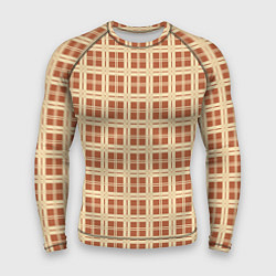 Рашгард мужской Светлый коричневый простая клетка, цвет: 3D-принт