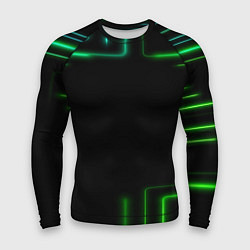 Рашгард мужской Black green color, цвет: 3D-принт