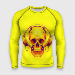 Рашгард мужской Yellow bananas skull - cyberpunk, цвет: 3D-принт