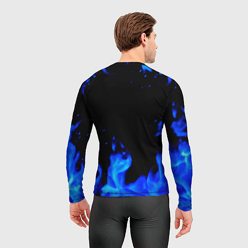 Мужской рашгард Киберпанк голубой огонь / 3D-принт – фото 4