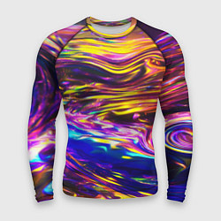 Рашгард мужской Неоновые полосы текстура, цвет: 3D-принт