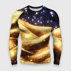 Рашгард мужской Золотая текстура и синее небо, цвет: 3D-принт