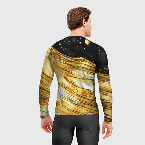 Мужской рашгард Золотой текстурный фон / 3D-принт – фото 4
