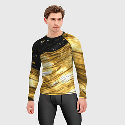 Рашгард мужской Золотой текстурный фон, цвет: 3D-принт — фото 2