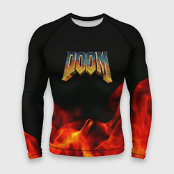 Рашгард мужской Doom огненная текстура, цвет: 3D-принт