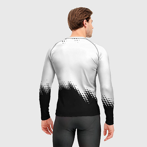 Мужской рашгард Monster energy чёрно белые краски / 3D-принт – фото 4