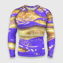 Мужской рашгард Фиолетово-золотая жидкая текстура