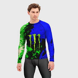 Рашгард мужской Monster energy кислотный огонь, цвет: 3D-принт — фото 2