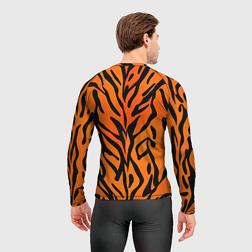 Мужской рашгард Тигровый огненный паттерн / 3D-принт – фото 4