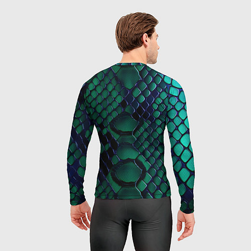 Мужской рашгард Бирюзовая змеиная кожа / 3D-принт – фото 4