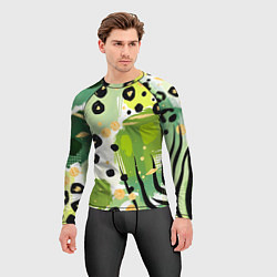 Рашгард мужской Зеленый анималистичный паттерн, цвет: 3D-принт — фото 2