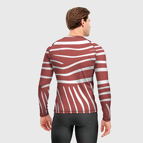 Мужской рашгард Полоски красной зебры / 3D-принт – фото 4