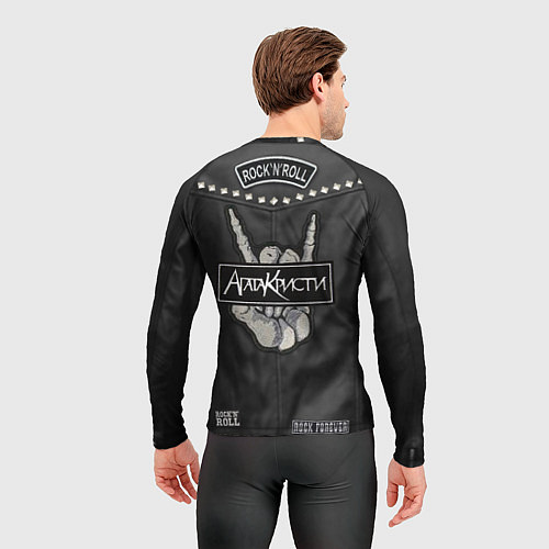 Мужской рашгард Агата Кристи косуха с нашивками / 3D-принт – фото 4