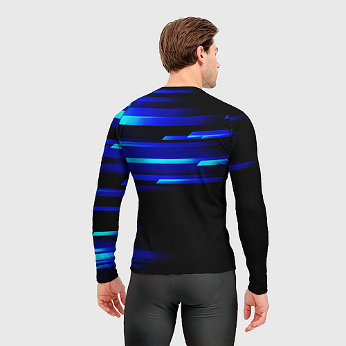Мужской рашгард Color blue black / 3D-принт – фото 4