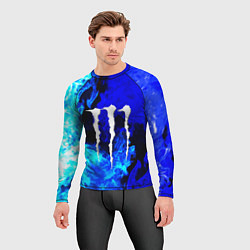 Рашгард мужской Monster energy синий дым, цвет: 3D-принт — фото 2