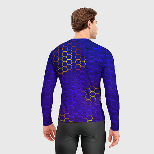 Мужской рашгард Неоновые соты броня / 3D-принт – фото 4