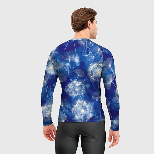 Мужской рашгард Летающие одуванчики - акварельный фон / 3D-принт – фото 4