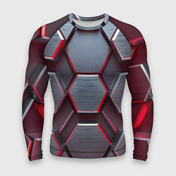 Рашгард мужской Бордовый бронежилет, цвет: 3D-принт