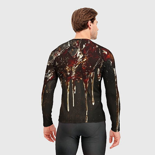 Мужской рашгард Стекающий мед - текстура / 3D-принт – фото 4