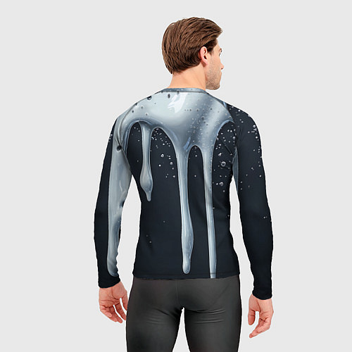 Мужской рашгард Белая объемная слизь текстура / 3D-принт – фото 4