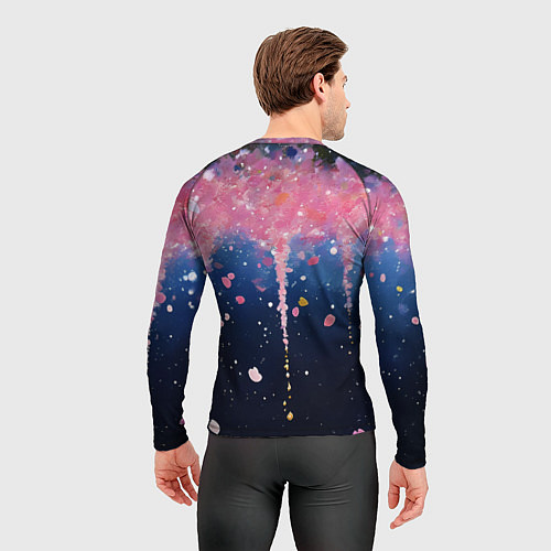 Мужской рашгард Розово-синяя текстура / 3D-принт – фото 4