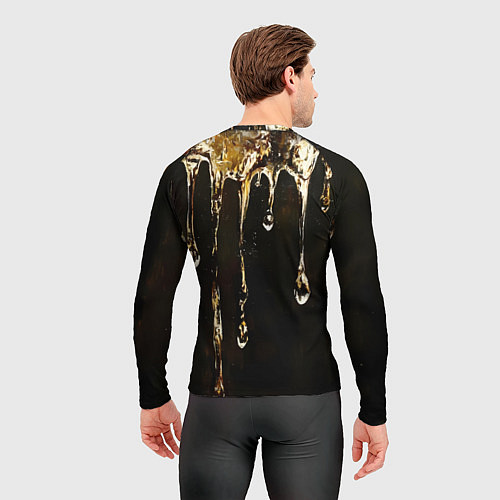 Мужской рашгард Мед на коричневой текстуре / 3D-принт – фото 4