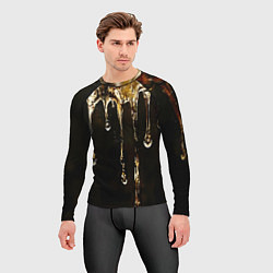 Рашгард мужской Мед на коричневой текстуре, цвет: 3D-принт — фото 2