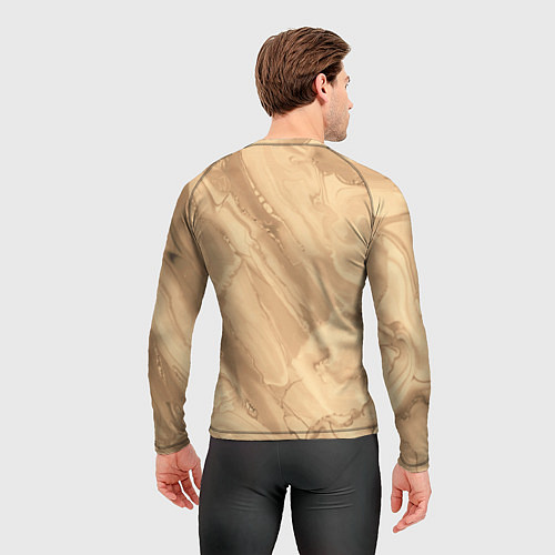 Мужской рашгард Бежевая текстура каменная мрамор / 3D-принт – фото 4