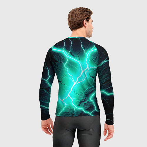 Мужской рашгард Color light blue black / 3D-принт – фото 4