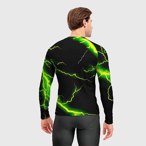 Мужской рашгард Monster energy зелёные молнии / 3D-принт – фото 4