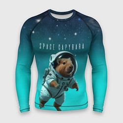 Рашгард мужской Капибара в космосе на фоне звезд, цвет: 3D-принт