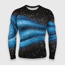 Мужской рашгард Синяя абстрактная текстура на черном