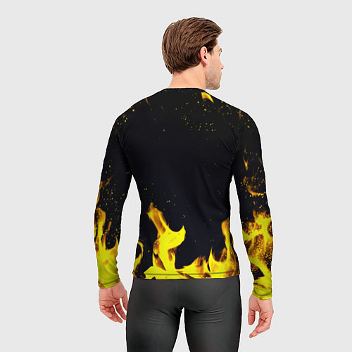 Мужской рашгард Monster energy yellow fire / 3D-принт – фото 4
