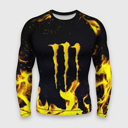 Мужской рашгард Monster energy yellow fire