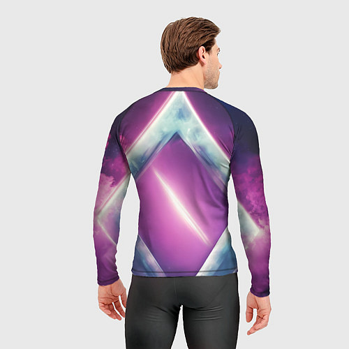 Мужской рашгард Космонавт в фиолетовом космосе / 3D-принт – фото 4