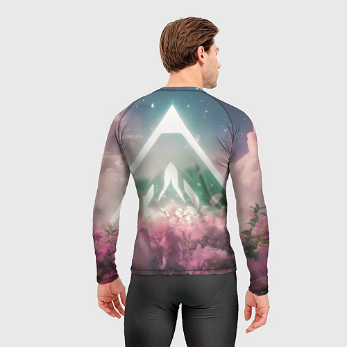 Мужской рашгард Космонавт и цветы на другой планете / 3D-принт – фото 4