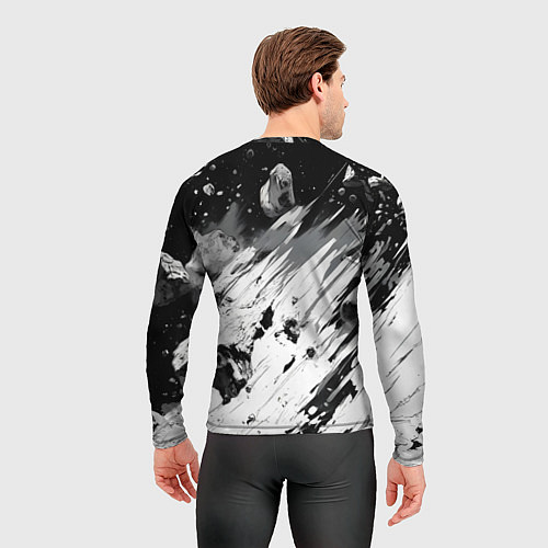 Мужской рашгард Скелет - космонавт на планете / 3D-принт – фото 4