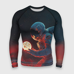 Рашгард мужской Космонавт на Марсе держит маленькую планету, цвет: 3D-принт