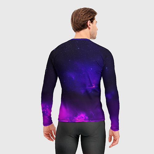 Мужской рашгард Космонавт в неоновых облаках / 3D-принт – фото 4