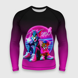 Рашгард мужской Tom and Jerry - neon glow fantasy, цвет: 3D-принт